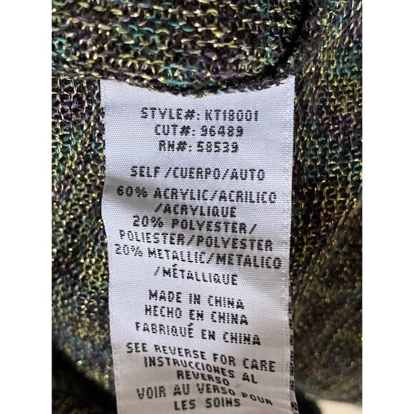 KUT FROM THE KLOTH Womens Size XS Sheer Sweater Knit Metallic Long Sleeve Shirt - Picture 6 of 7